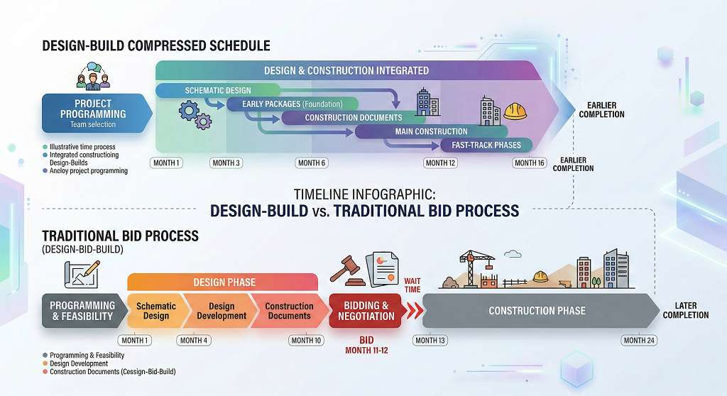 Design-build vs general contractor project timeline comparison
