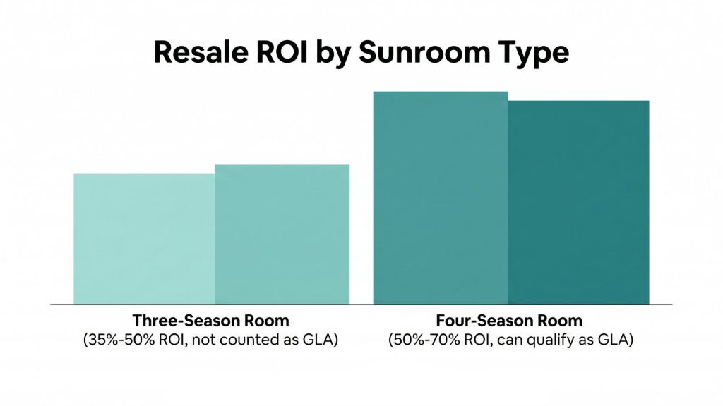 Sunroom ROI comparison three season vs four season Raleigh NC 2026